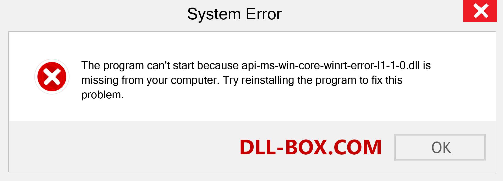  api-ms-win-core-winrt-error-l1-1-0.dll file is missing?. Download for Windows 7, 8, 10 - Fix  api-ms-win-core-winrt-error-l1-1-0 dll Missing Error on Windows, photos, images